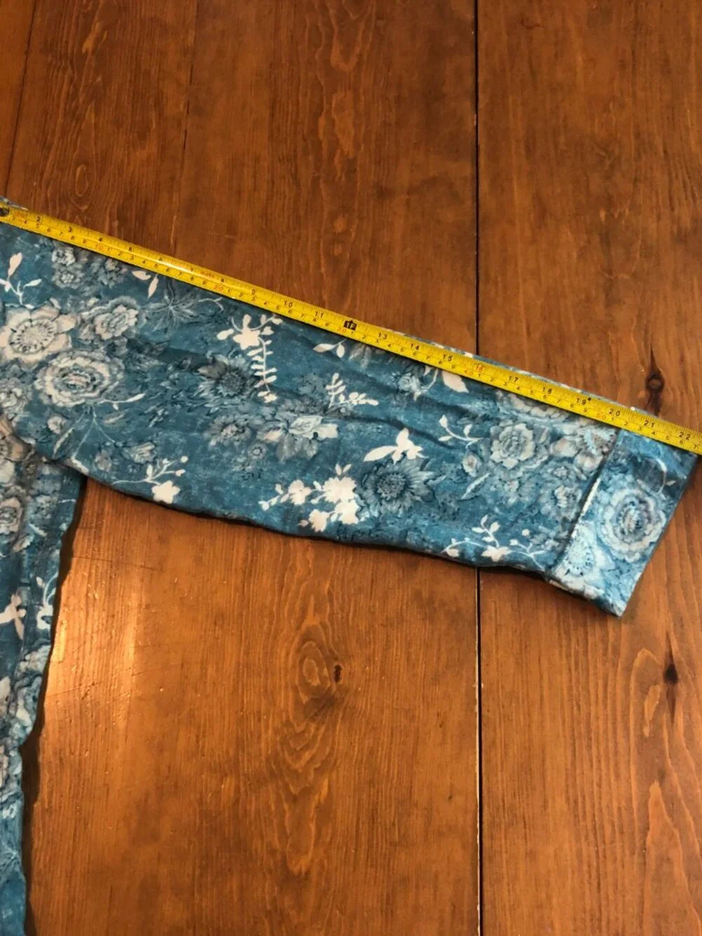 Lauren Ralph Lauren Casual Pajama Top Blue Floral Size Extra Large Button Down